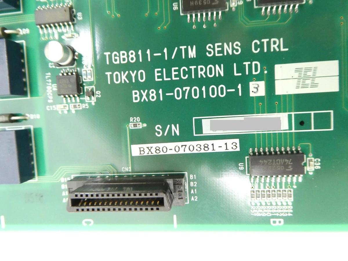 Used TEL Tokyo Electron BX81-070100-13 Board PCB TGB811-1/TM SENS CTRL Trias Working
