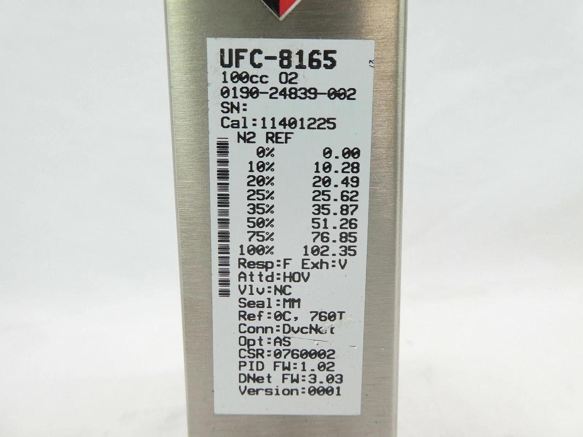Used Celerity UFC-8165 Mass Flow Controller MFC AMAT 0190-24839 100cc O2 Working
