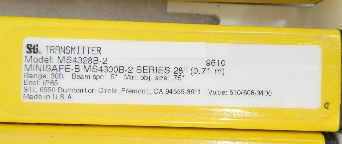 Used Sti MS4328B-2 Light Curtain Transmitter Receiver Lot of 14 Sets MS4300B-2 Spare