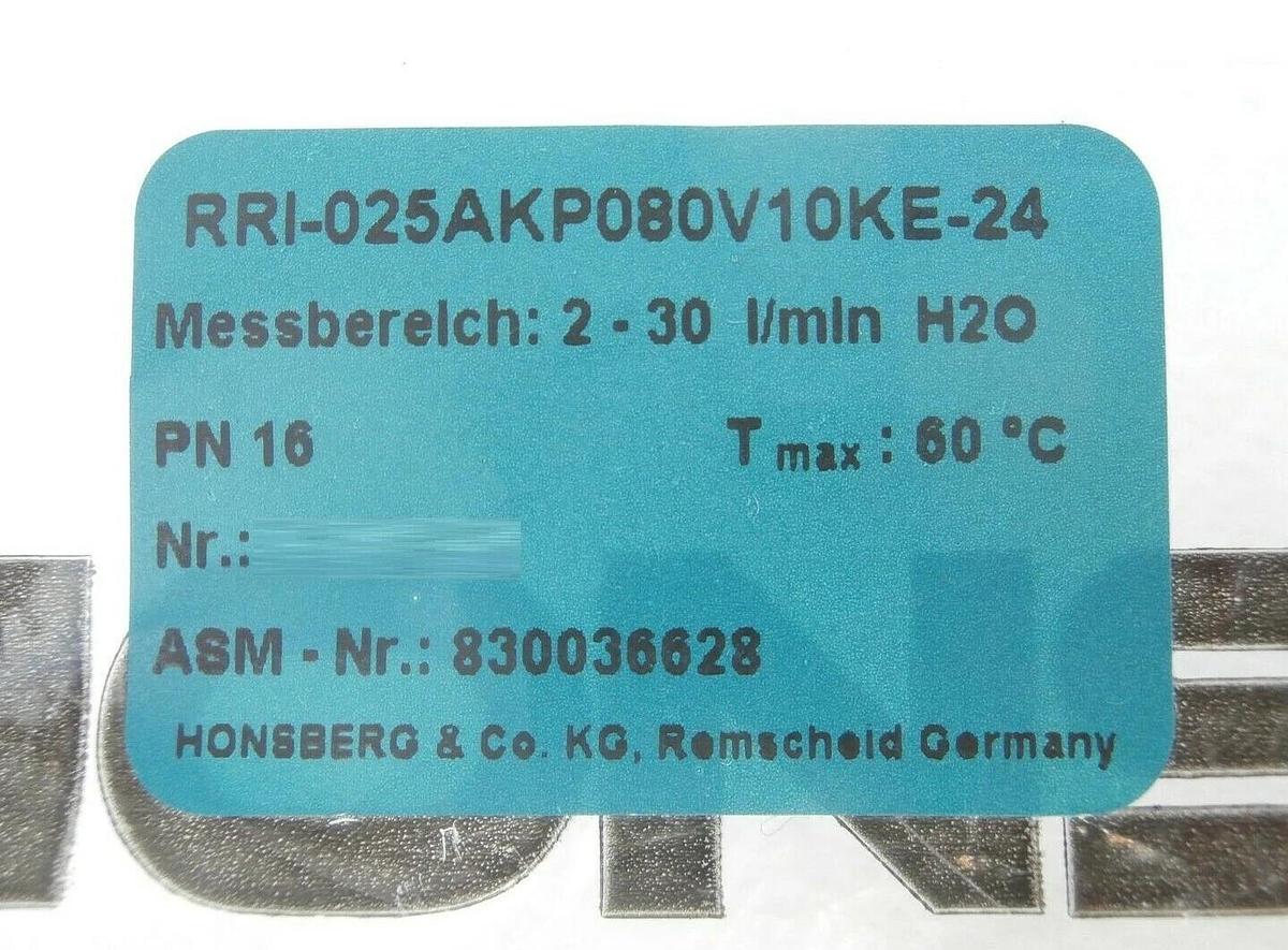 ASM 830036628 Flow Meter Kit Honsberg RRI-025AKP080V10KE-24 ESA1-RR.25IS-8 New
