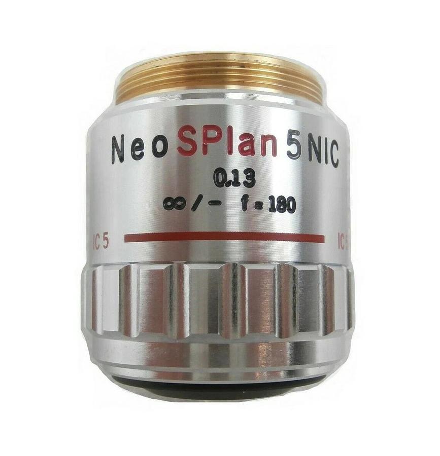 Used Olympus Microscopy NEO SPlan 5NIC 0.13 ∞/0 f=180 Microscope Objective Working