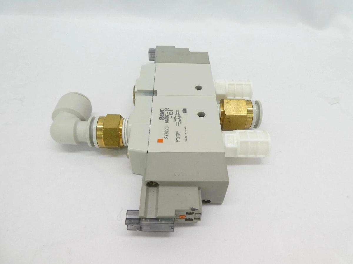 Used SMC SY9220-5MOZ-03-X34 Solenoid Valve SY9000 Lot of 6 Working Surplus