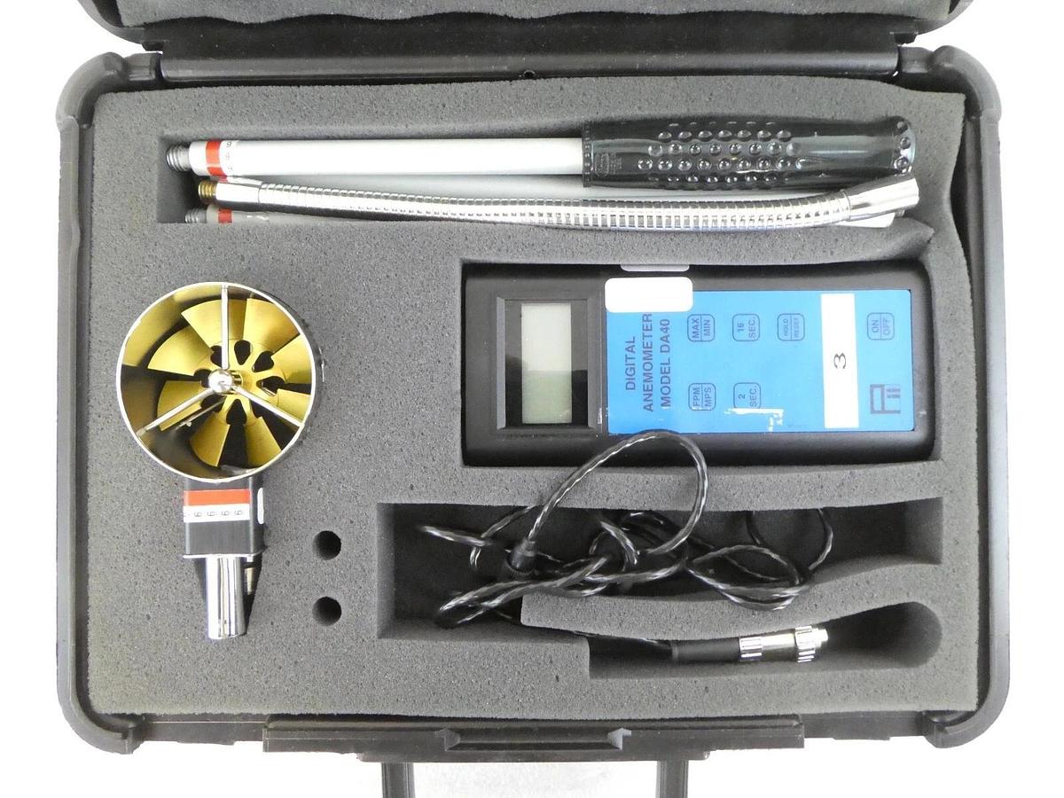 Used Pacer Industries DA40 Digital Rotating Vane Anemometer Set Working Surplus