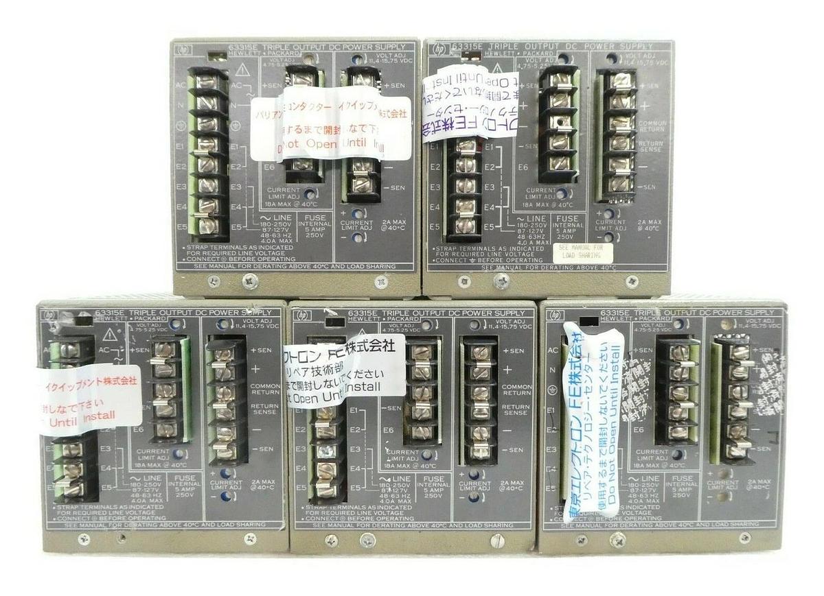 Used HP Hewlett-Packard 63315E Triple Output Power Supply JB4010034 Lot of 5 Working