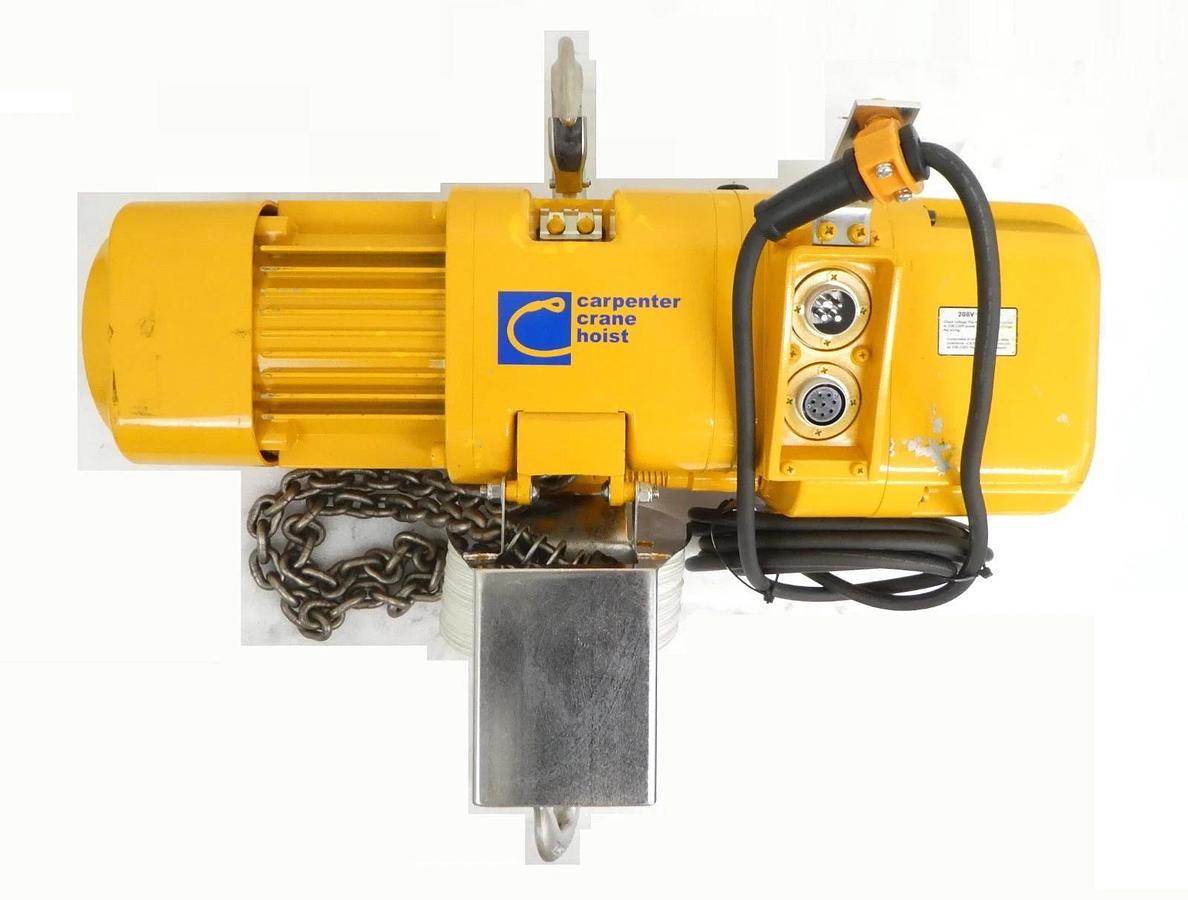 Used Harrington Cranes ER010LD 1 Ton Chain Hoist Hook Mount with SWD2200AA1 Working