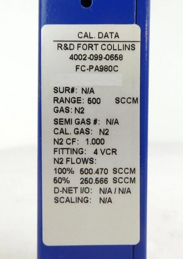 Used Aera FC-PA980C Mass Flow Controller MFC PrimAera 4002-099-0658 Lot of 3 Working