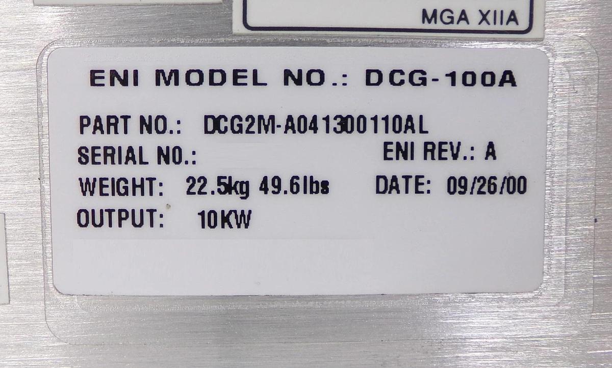 Used DCG-100A ENI Power Systems DCG2M-A041300110AL DC Plasma Generator Spare Untested