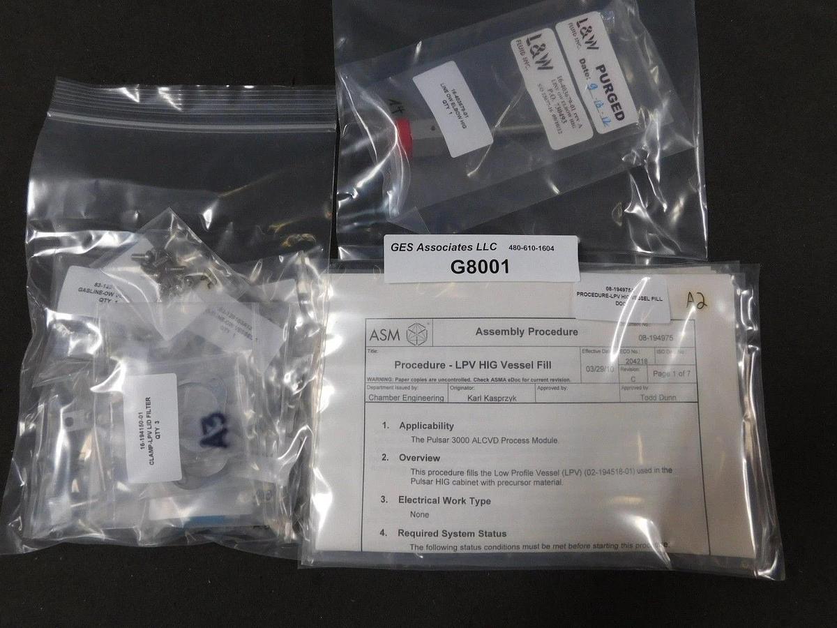 ASM 11-148252-02 SPARES-VESSEL REBUILD KIT LPV GAS LINES