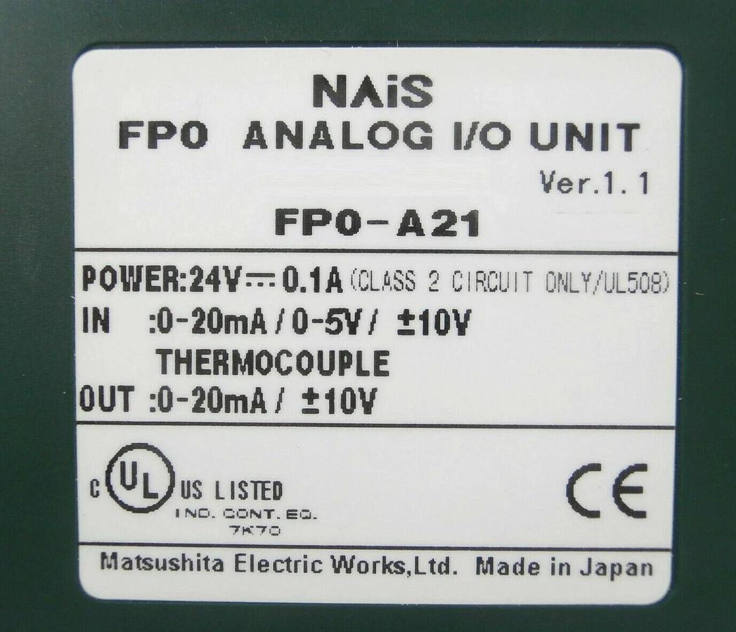 Used Matsushita FP0 Series PLC Set with Display NAiS FP0-C10RS FP0-A21 ATM-20 Working