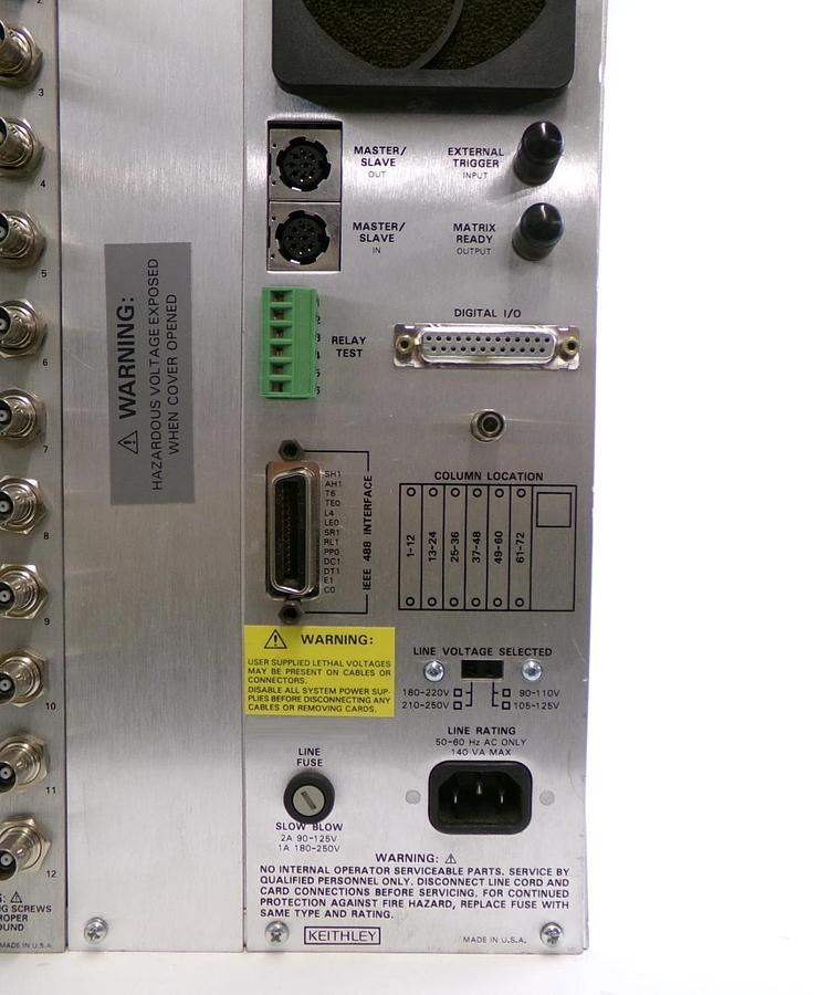 Used Keithley 707 Switching Matrix Mainframe with 7172 8x12 Low Current Working