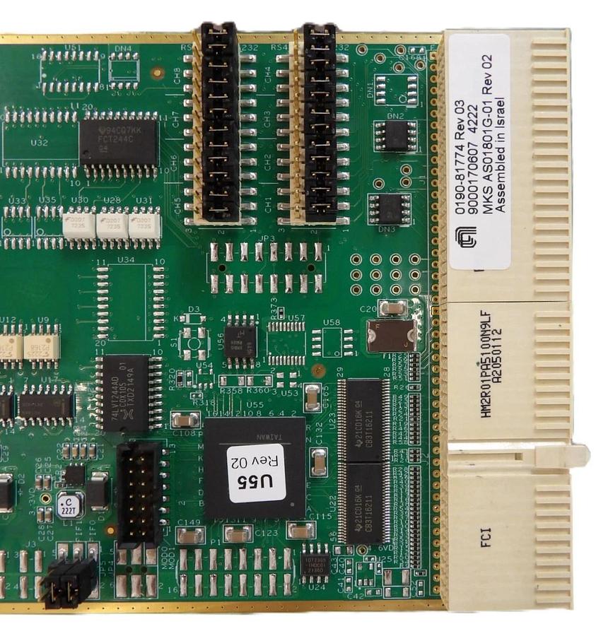 Used MKS Instruments AS01801G-01 Octal Serial PCB Card AMAT 0190-81774 Working