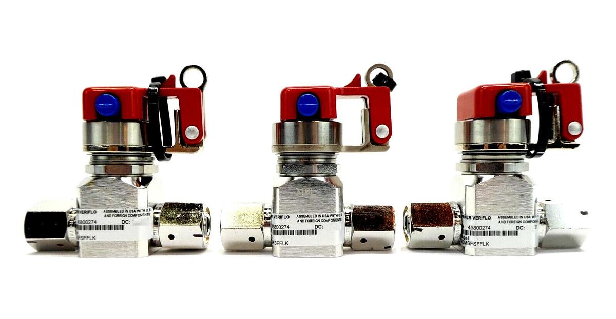 Used Parker Veriflo 45800274 Diaphragm Valve 930MSFSFFLK Reseller Lot of 3 Working
