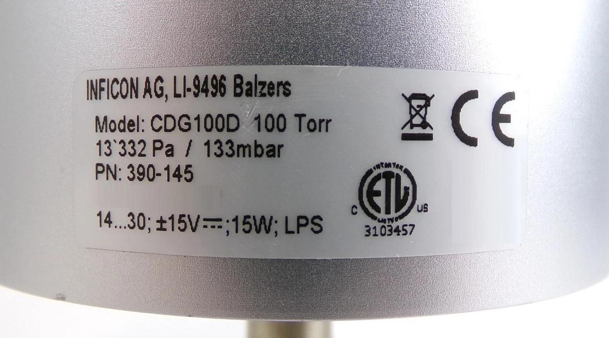 Used Inficon 390-145 Capacitance Diaphragm Gauge CDG100D Lot of 4 Working
