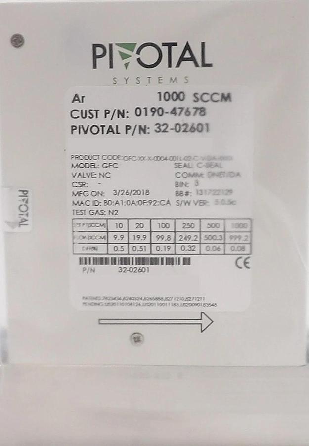 Used Pivotal Systems 32-02601 Mass Flow Controller MFC AMAT 0190-47678 Lot of 3 New