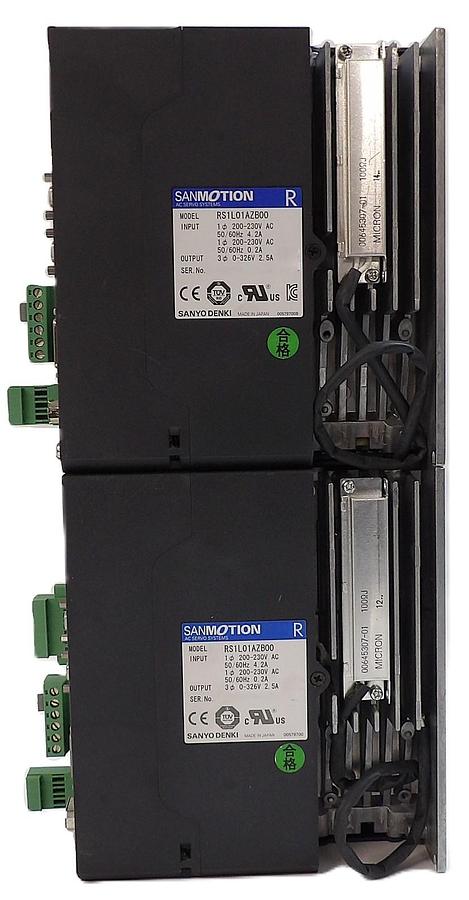 Used Sanyo Denki RS1L01AZB00 Servo Drive SANMOTION R Reseller Lot of 2 Working