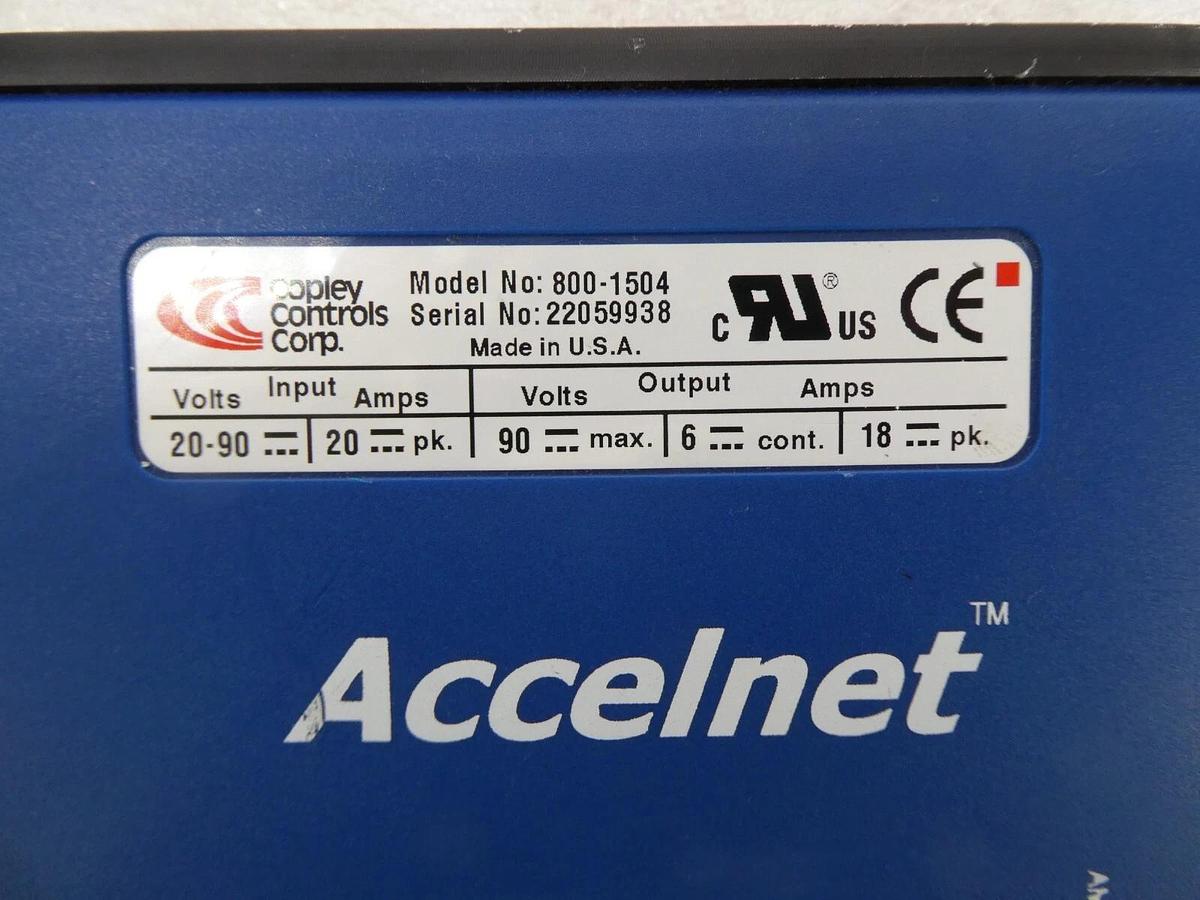 Used Copley Copley Controls 800-1504 Servo Motor Controller Accelnet Working Surplus