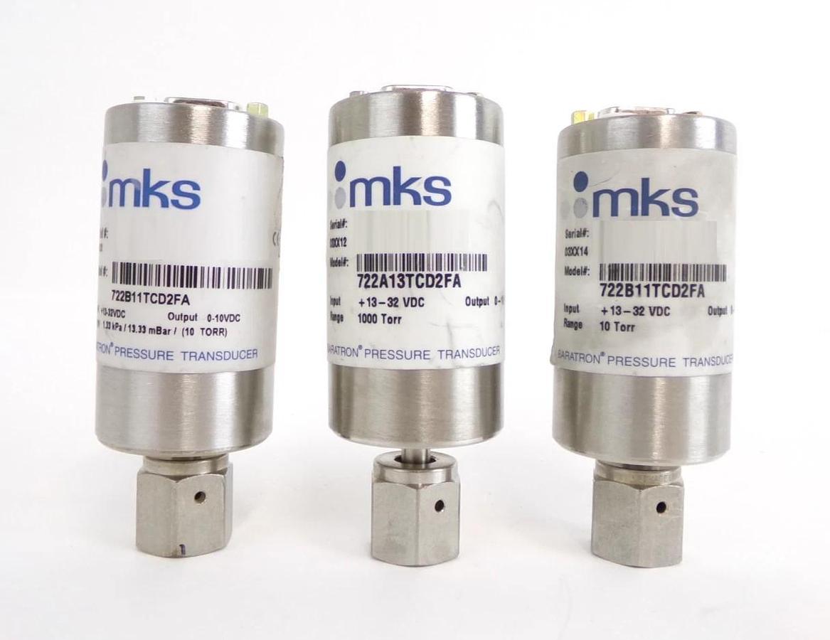 Used MKS Instruments 722A 722B Baratron Pressure Transducer Reseller Lot of 7 Spare