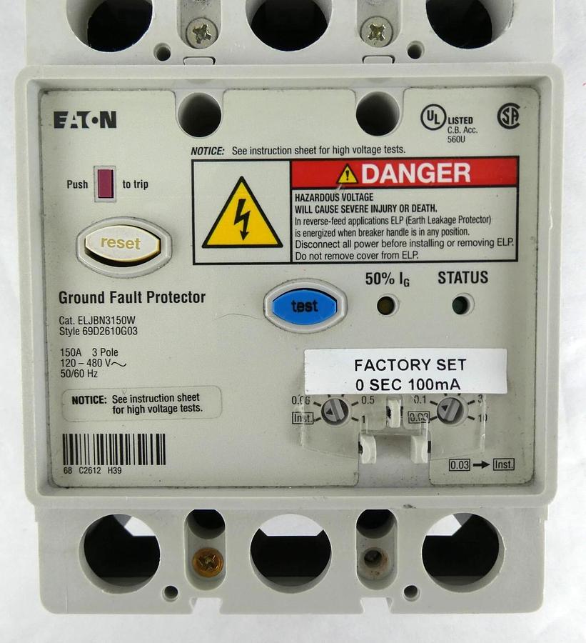 Used Eaton JGE3250NN Industrial Circuit Breaker J250E 69D2551G10 Lot of 2 Working