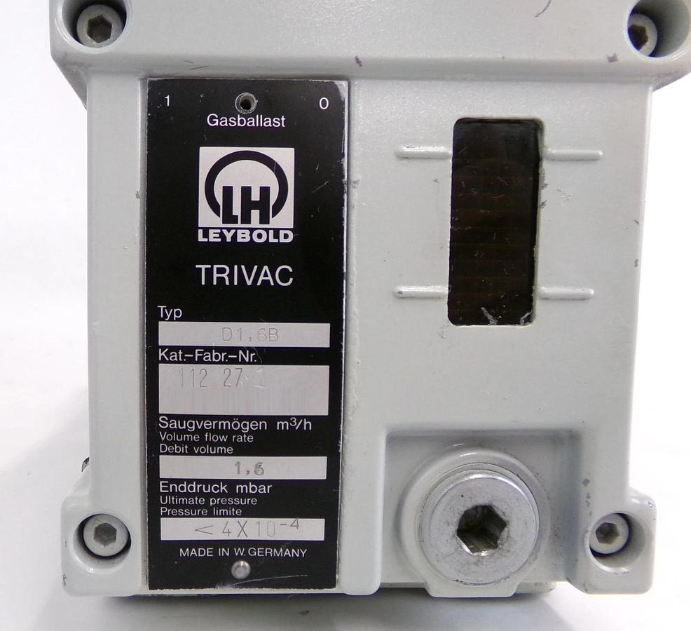 Used TRIVAC D16B Leybold 11227-1 Rotary Vane Vacuum Pump Working Surplus