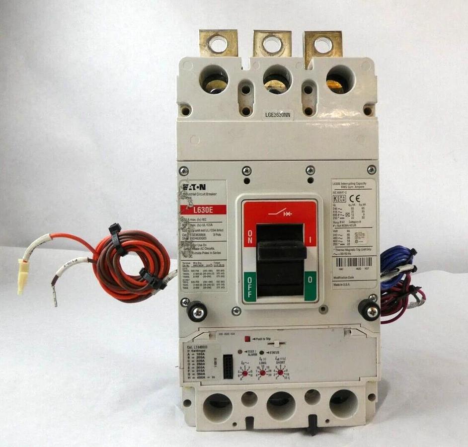 Used Eaton 69D4630G03 L630E 3-Pole Industrial Circuit Breaker LGE3630NN Working