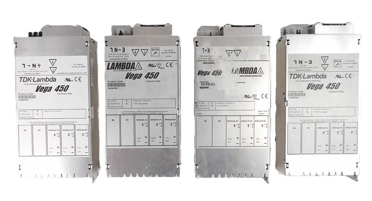 Used Lambda V404P4K Modular Power Supply Assembly Vega 450 Lot of 4 Working