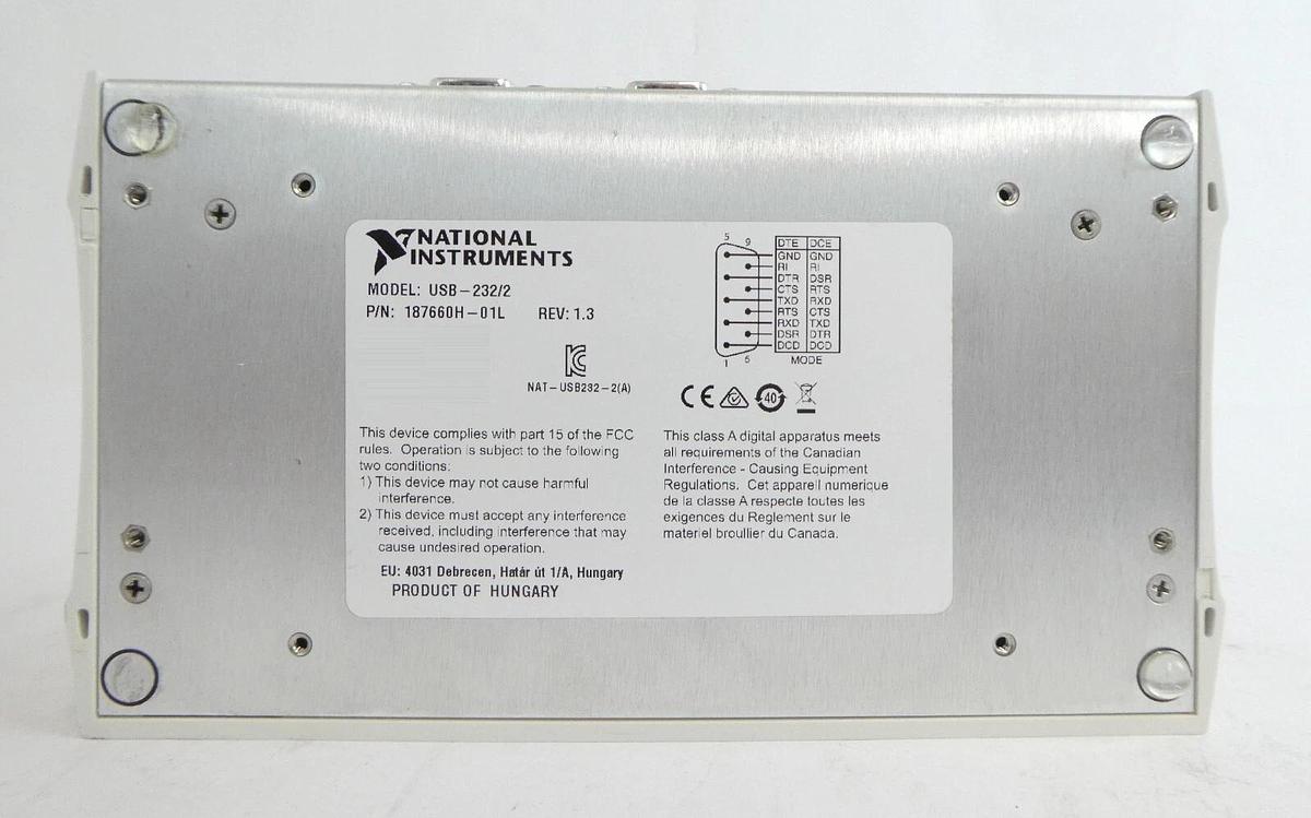 Used National Instruments 187660H-01L 2-Port Serial Interface USB-232/2 Working
