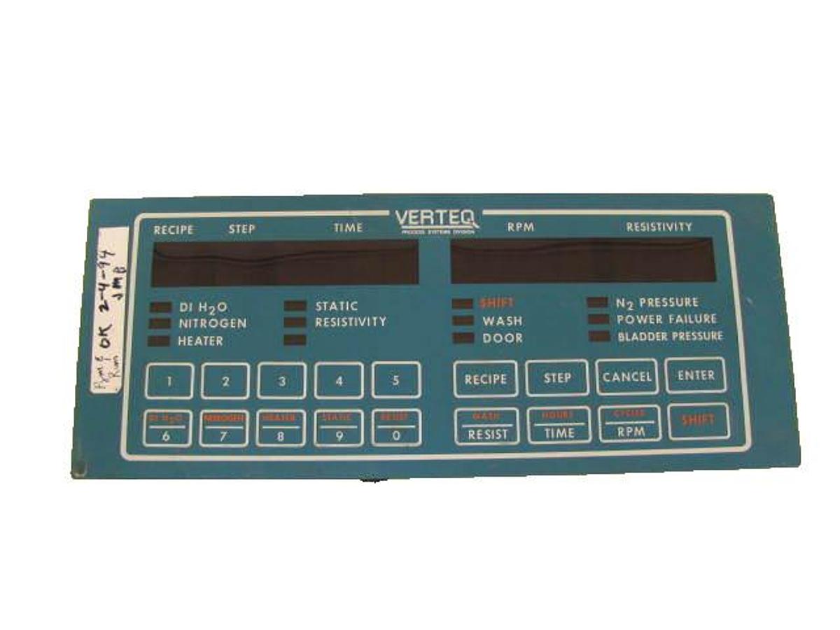 Used Verteq Process Systems SC1600-5 SRD Control Module Spin Rinse Dryer Working