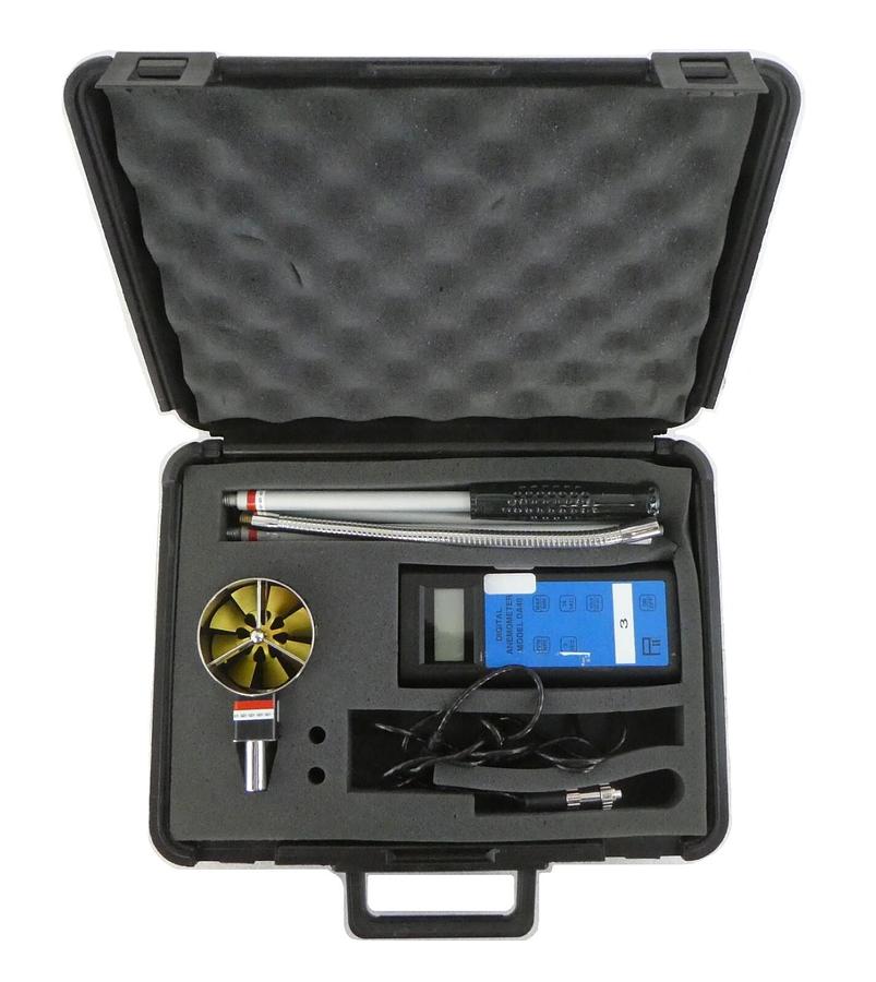 Used Pacer Industries DA40 Digital Rotating Vane Anemometer Set Working Surplus