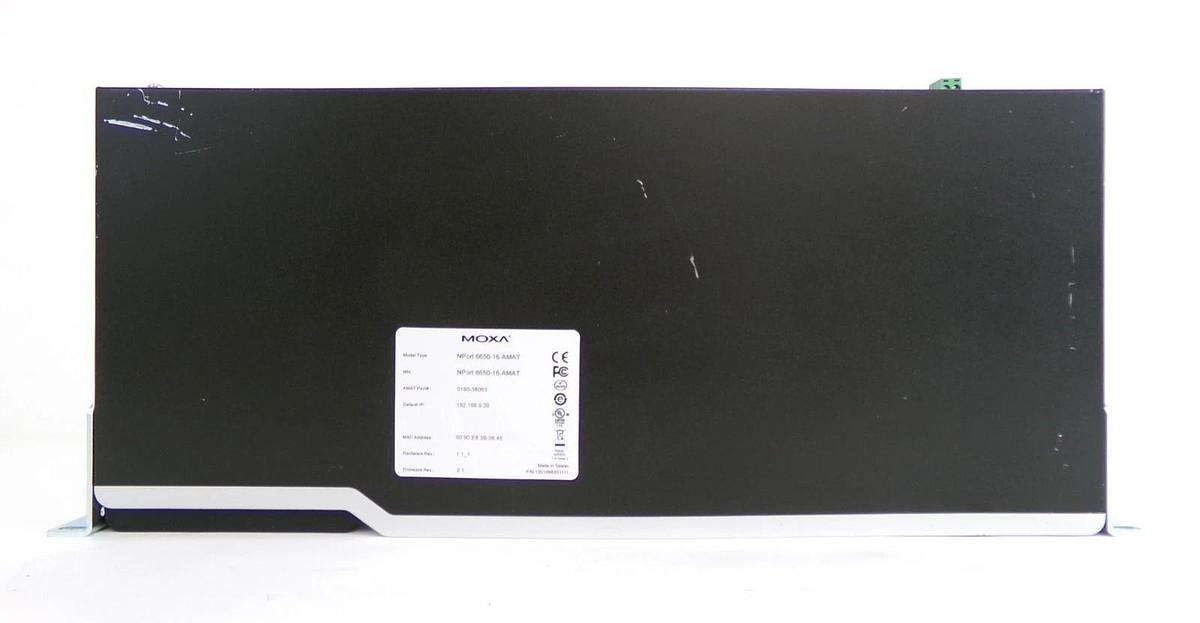 Used Moxa NPort 6650-16 Port Terminal Server AMAT 0190-38063 Working Surplus