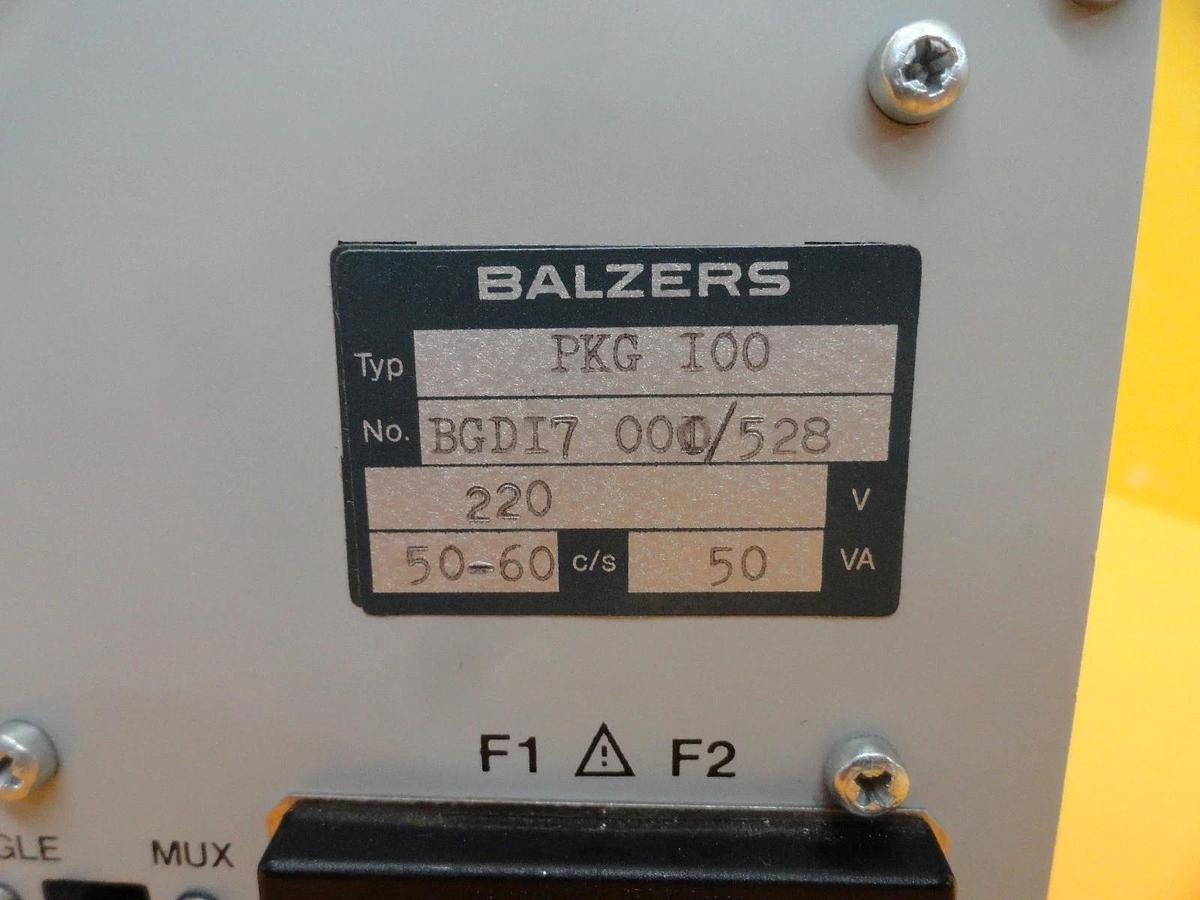Used Balzers BG D17 000 Pirani Cold Cathode Vacuum Gauge Control PKG 100 Used