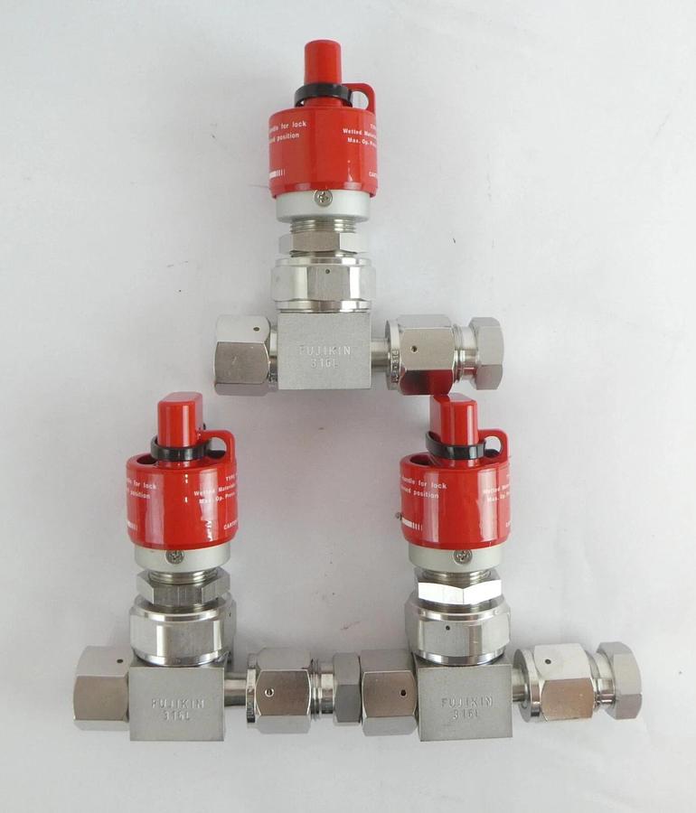 Used Fujikin 316L Manual Diaphragm Valve Reseller Lot of 9 Working Surplus