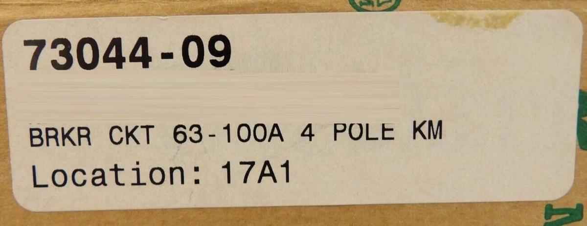 Moeller NZMH2-AF100-BT-NA 4-Pole Circuit Breaker Eaton Semitool 73044-09 New