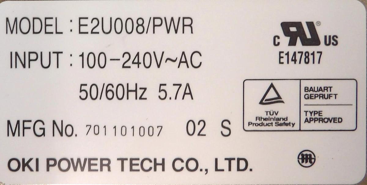 Used OKI Techno E2U008/PWR Power Supply PCB TEL Tokyo Electron E239-000069-11 Working