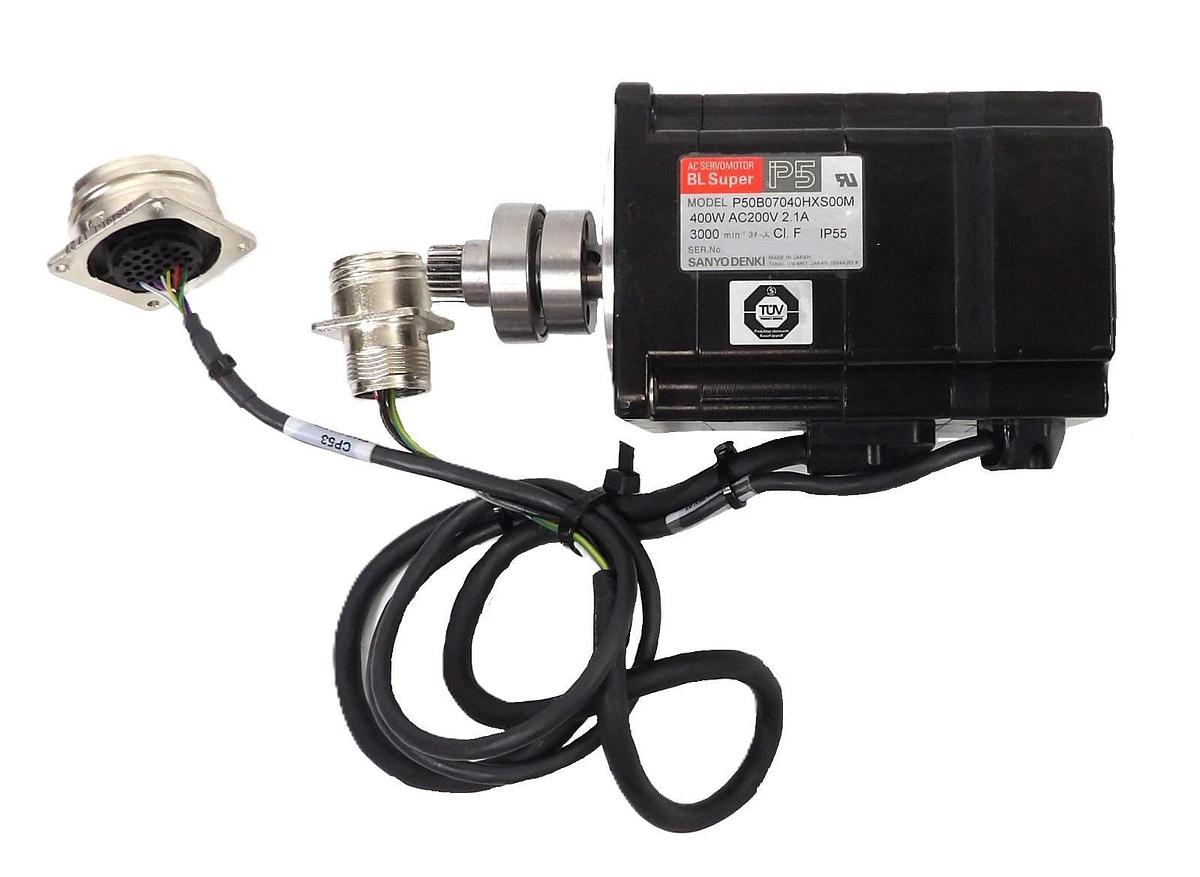 Used Sanyo Denki P50B07040HXS00M AC Servo Motor BL Super P5 Working