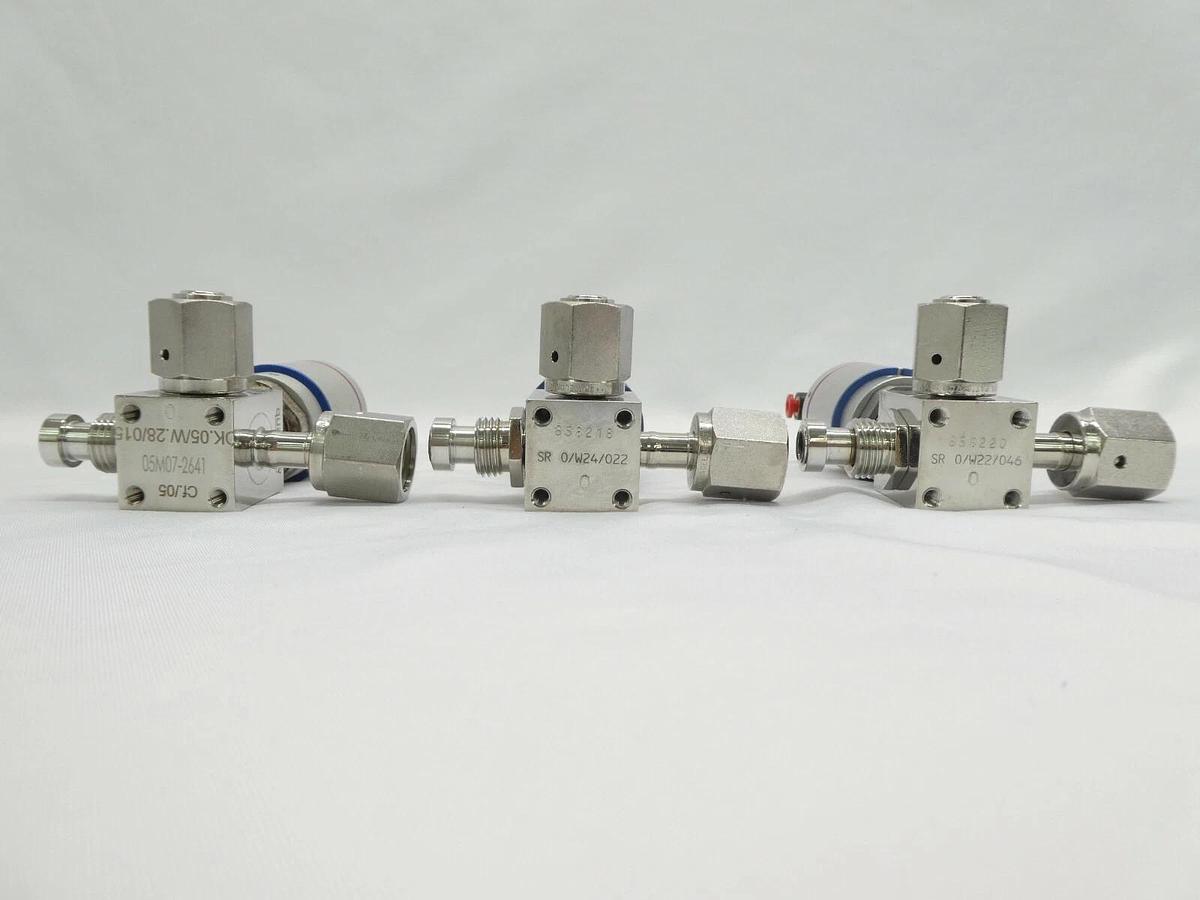 Used Qualiflow 2x10-9atm.cm3/Sec 3-Way Pneumatic Valve F HF Series Lot of 3 Working