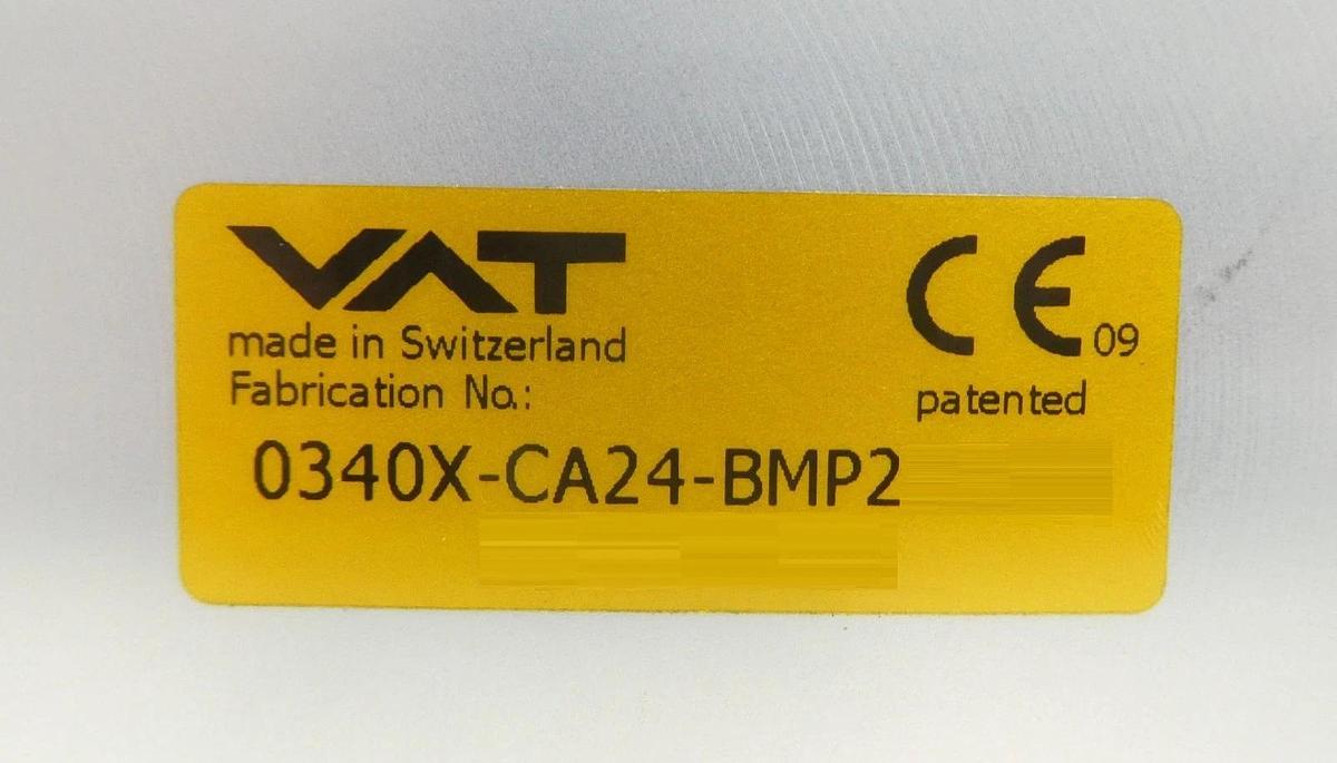Used VAT 0340X-CA24-BMP2 300mm Pneumatic Vacuum Slit Valve Actuator and Gate Working