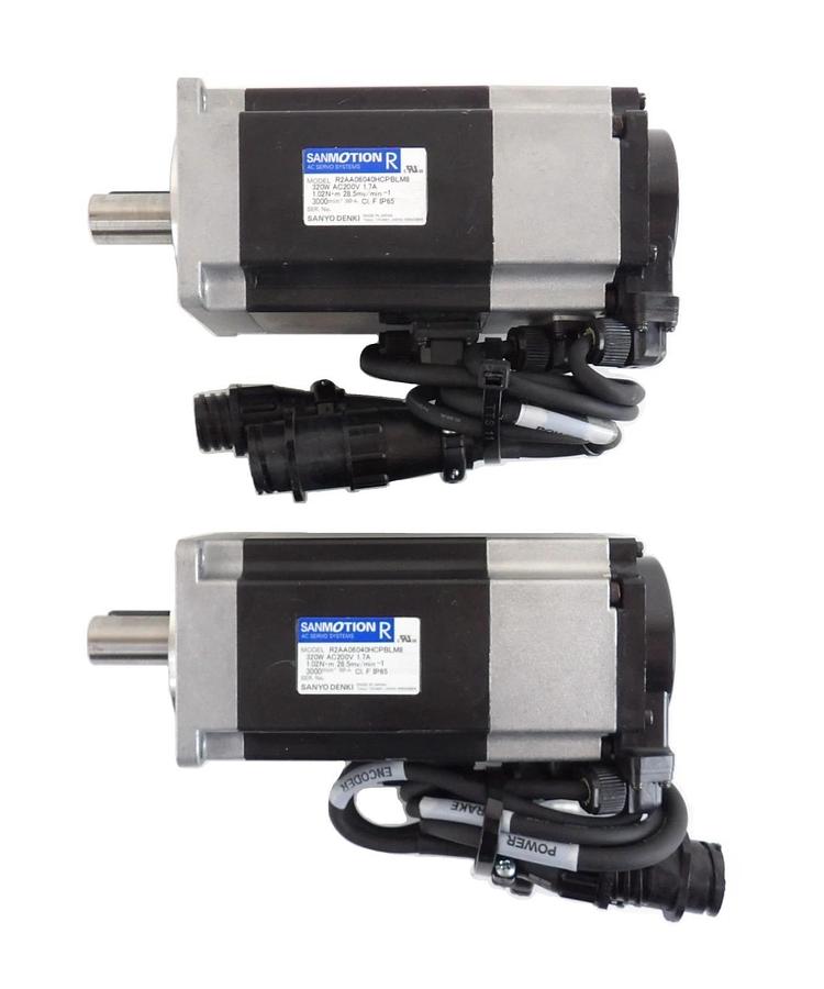 Used Sanyo Denki R2AA06040HCPBLM8 AC Servo Motor SANMOTION R Lot of 2 Working