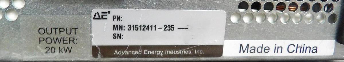 Used DC Pinnacle 20kW AE Advanced Energy 31512411-235 DC Power Supply Spare Surplus