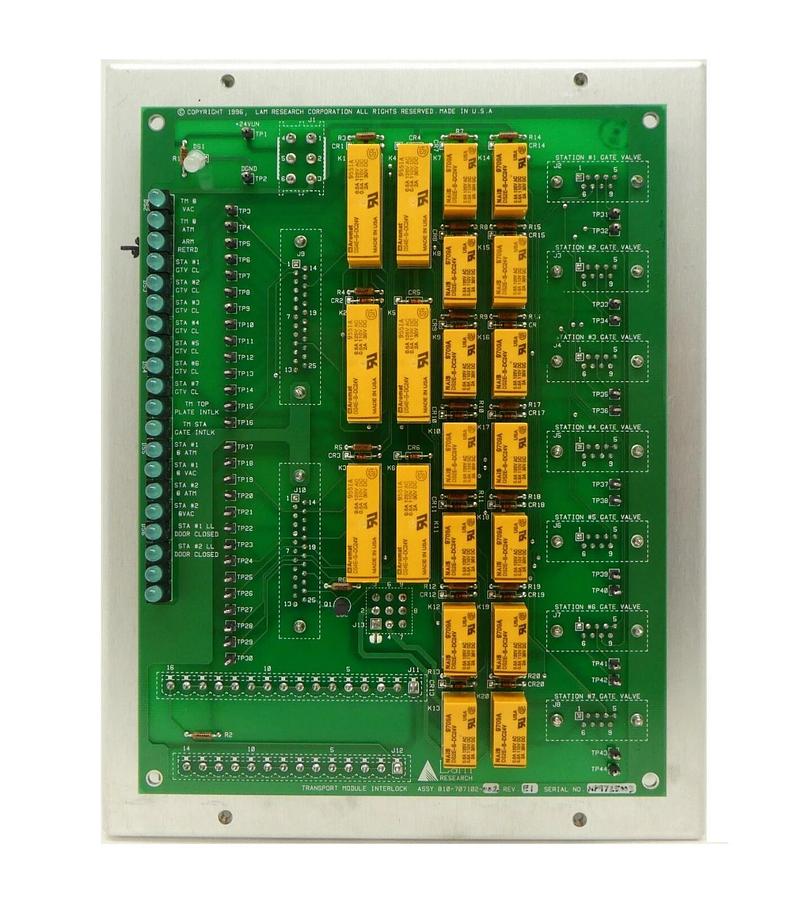 Used Lam Research 810-707102-002 Transport Module Interlock PCB Panel Continuum Spare