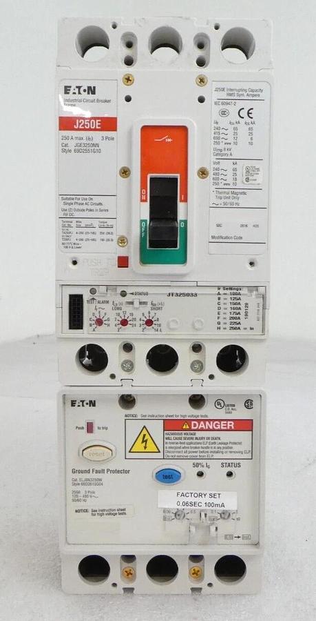 Used Eaton JGE325032G Circuit Breaker J250E ELJBN3250W Reseller Lot of 2 Working