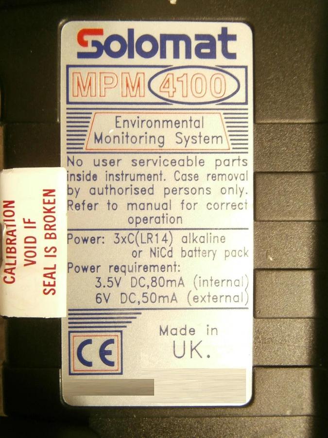 Used Solomat MPM 4100 Environmental Monitoring System with P355E Probe Tested Working