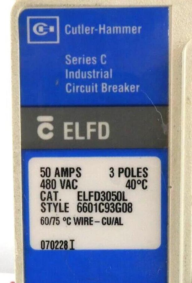 Used Cutler-Hammer ELFD3050L Industrial Circuit Breaker ELFD ELD243 Series C Working