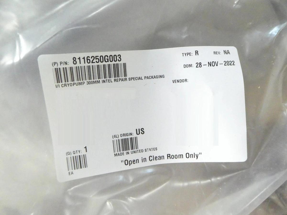 Refurbished CTI-Cryogenics 8116250G003R On-Board P300 Cryopump Manufacturer Refurbished