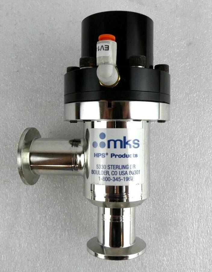 Used MKS Instruments UHV-25-AKK-ENVN Pneumatic Angle Vacuum Valve Lot of 2 Working