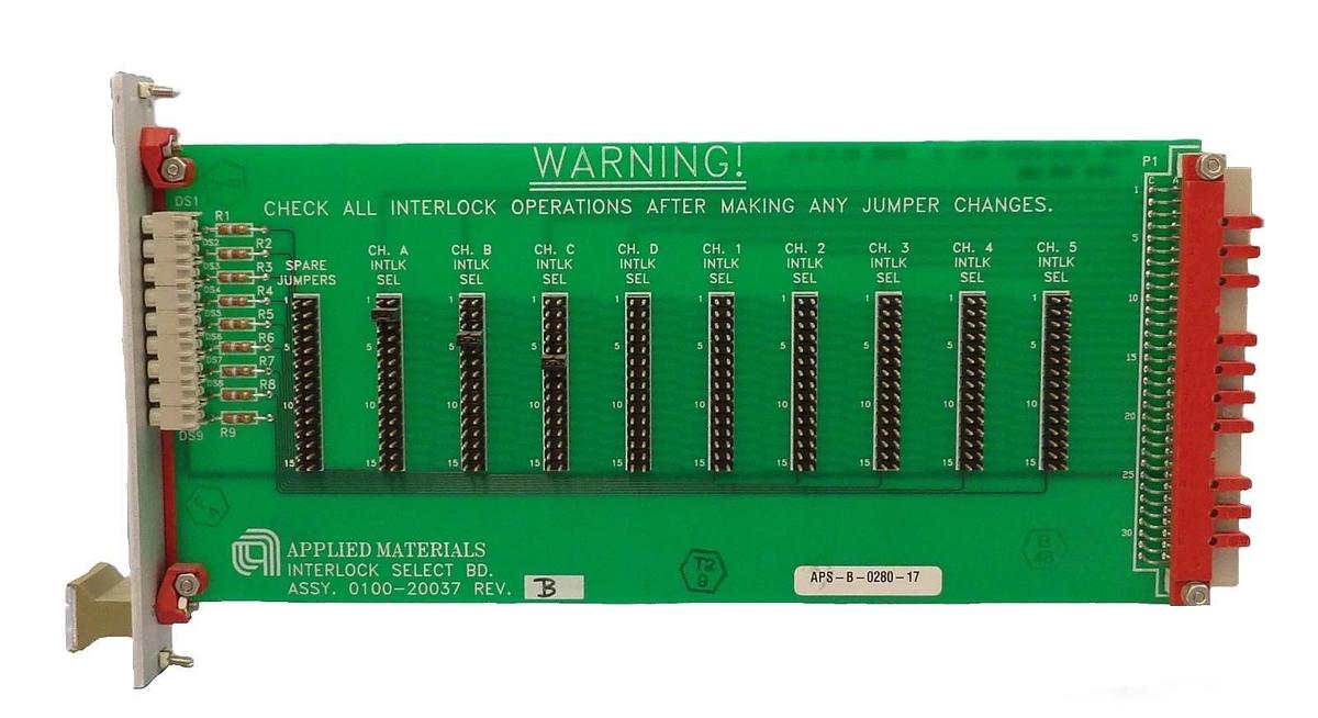 Used AMAT Applied Materials 0100-20037 Interlock Select PCB Card Working Surplus
