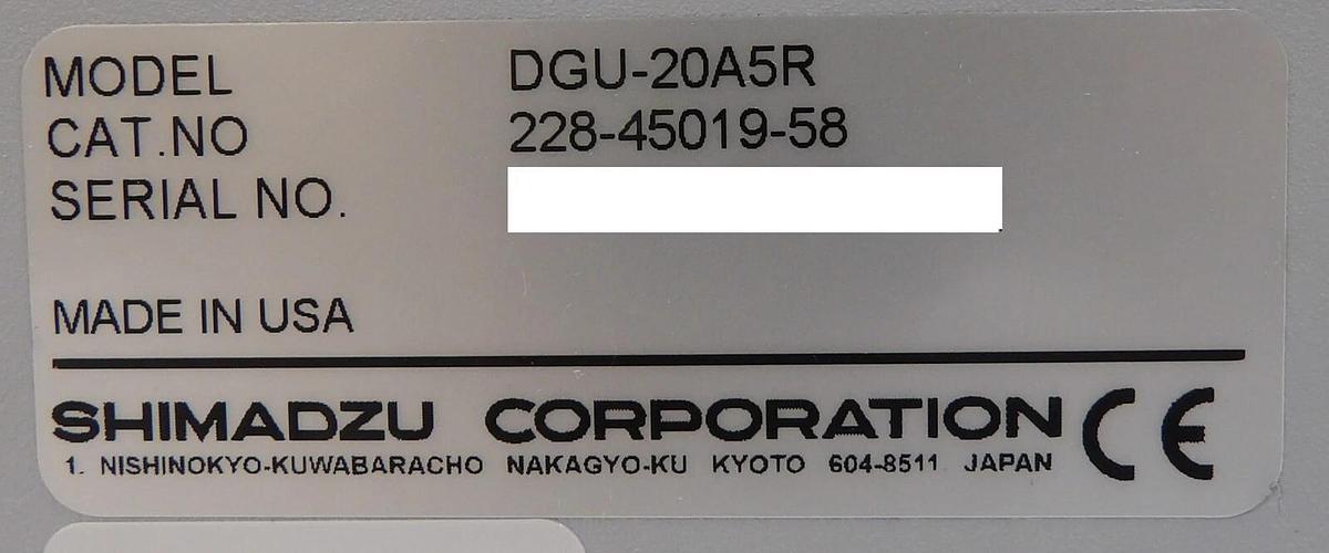 Used Shimadzu 228-45019-58 Prominence HPLC Degassing Unit DGU-20A5R Untested As-Is