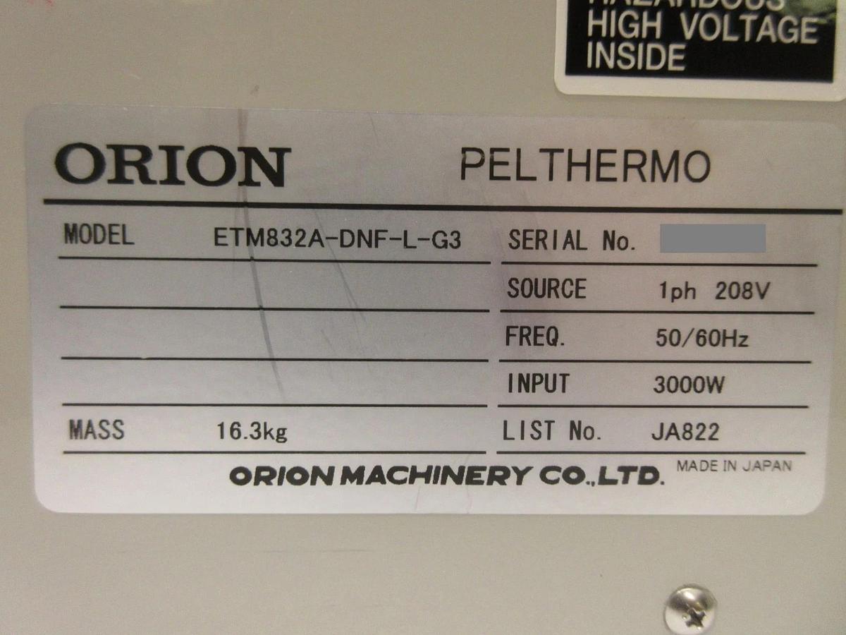 Used Orion Machinery ETM832A-DNF-L-G3 Power Supply PEL THERMO Dented Working