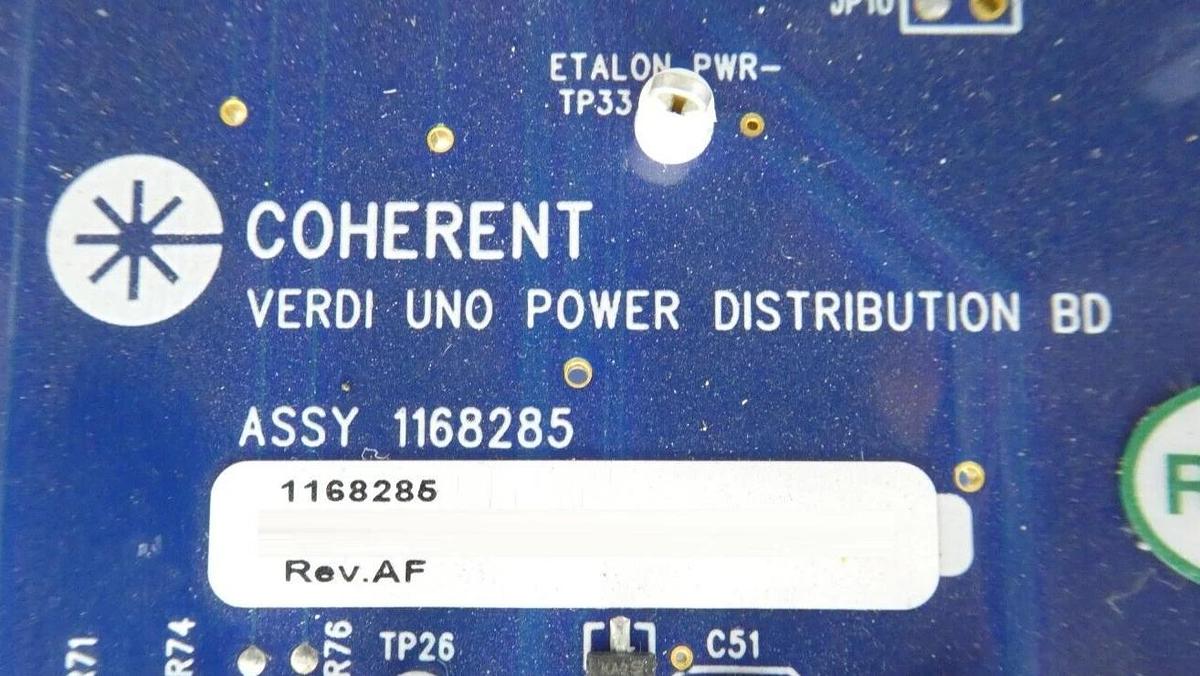 Used Coherent 1168285 Verdi Uno Power Distribution PCB 1102841 Working Surplus