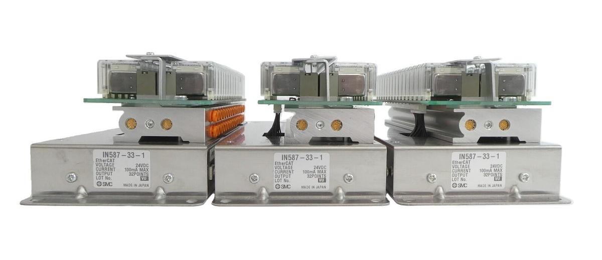 Used SMC IN587-33-1 32-Point EtherCAT Pneumatic Manifold Lot of 3 Working Surplus