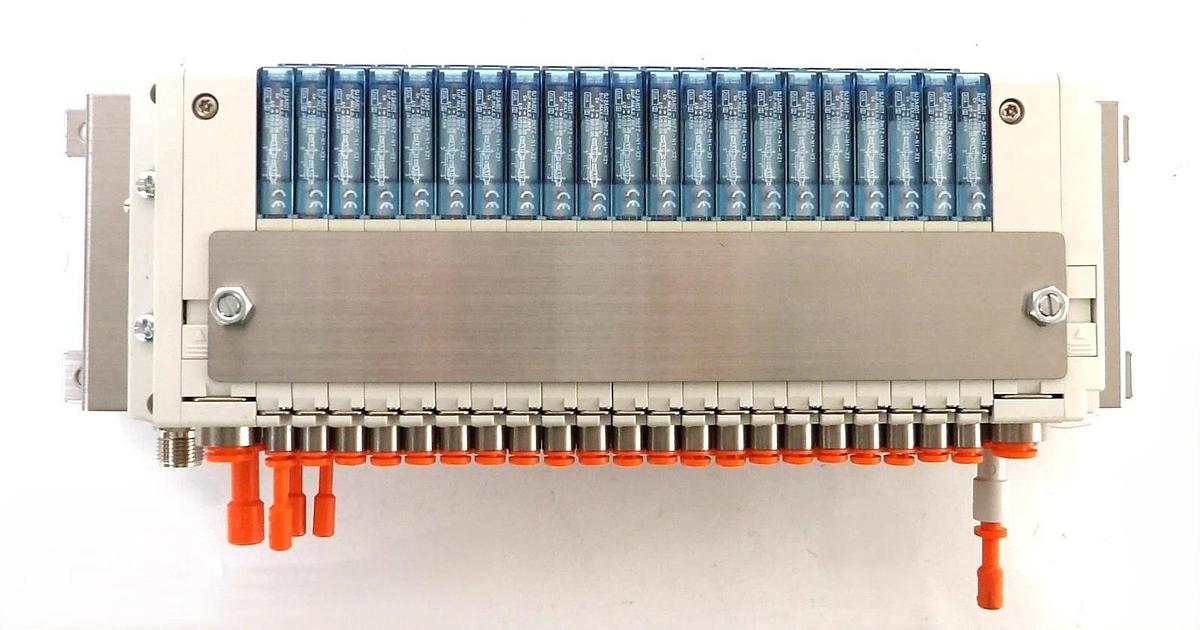 Used SMC IN587-21 21-Port Pneumatic Manifold SJ2A60T-5NFZ-N1-X21 AMAT New Surplus